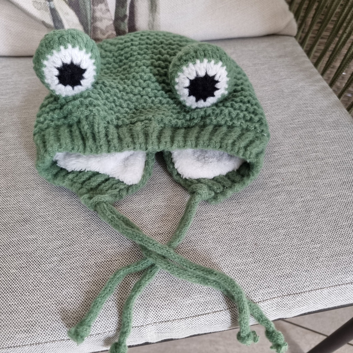 Bonnet grenouille vert fille/garçon