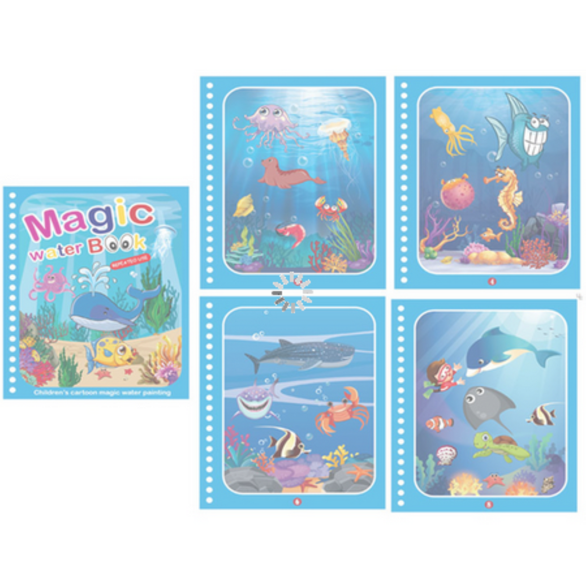 Cahier d&#39;aquarelle Magic en lot de 2 Univers et Aquarium en lot de 2