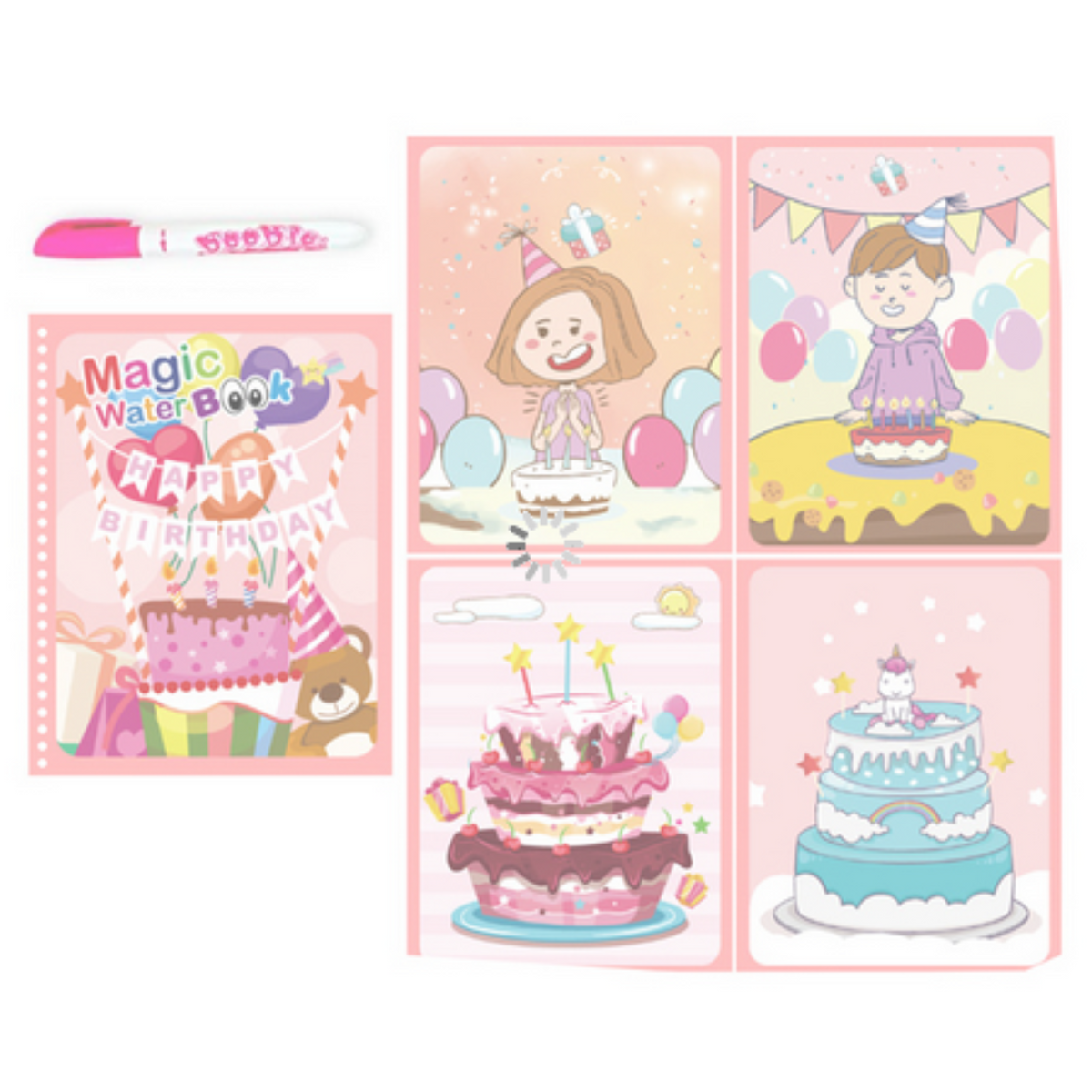 Cahier d&#39;aquarelle Magic en set de 2 Noël et Joyeux Anniversaire