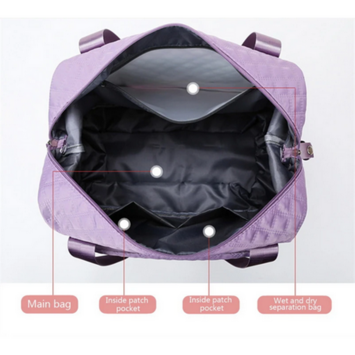 Great multifunctional travel bag / bath bag gray