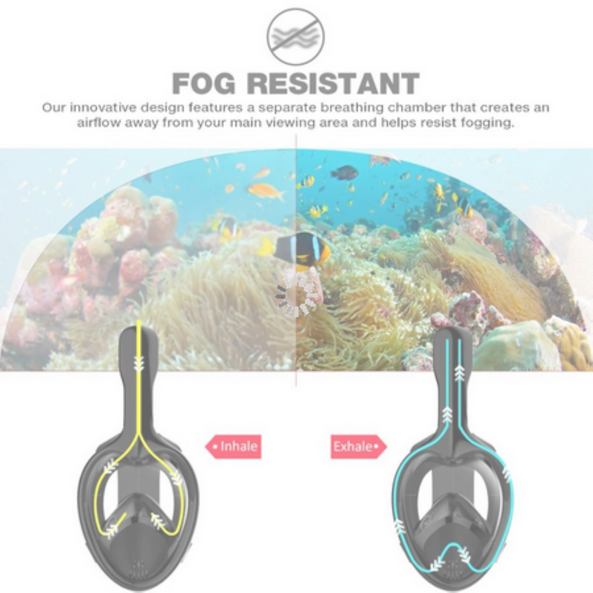 Full face mask XS pink for diving for children from 4-10 years