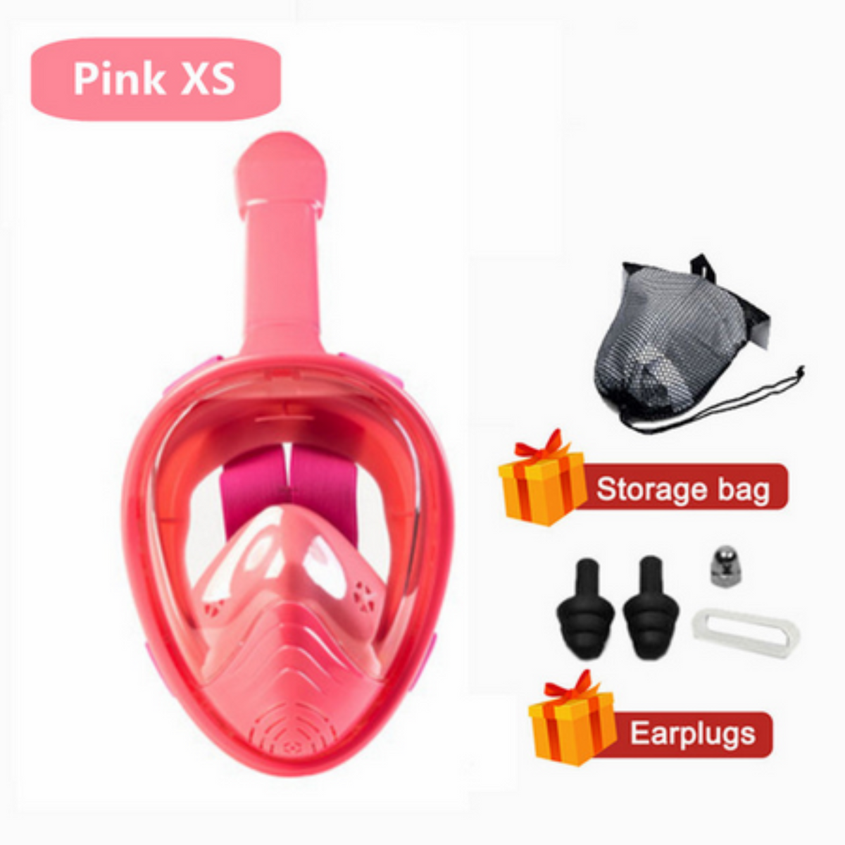 Full face mask XS pink for diving for children from 4-10 years