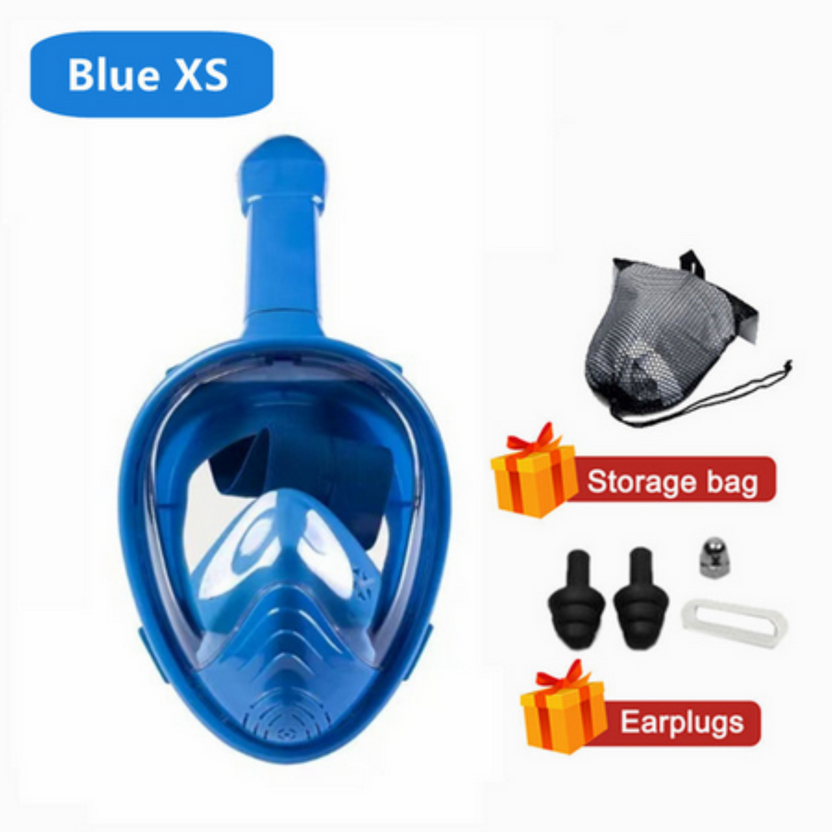 Masque complet XS bleu pour la plongée sous-marine pour les enfants de 4 à 10 ans