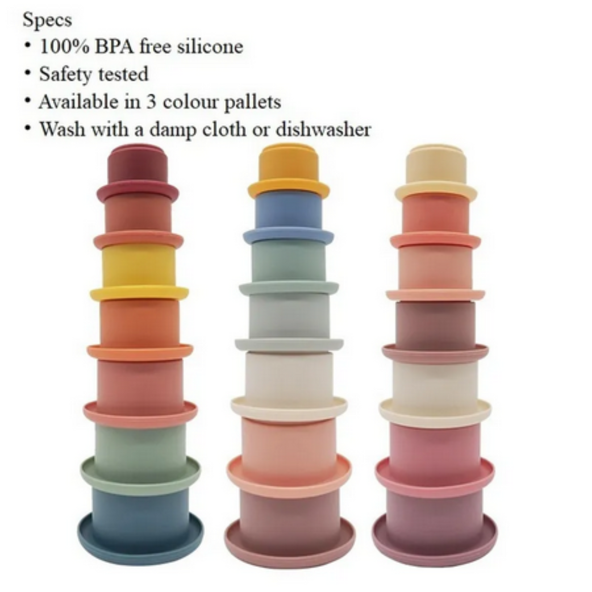 Gobelet empilable en silicone marron turquoise
