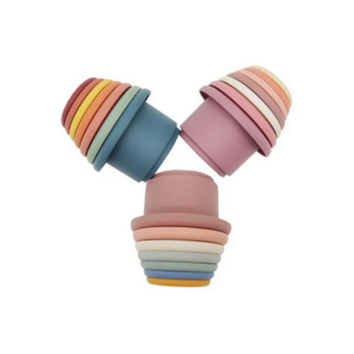 Gobelet empilable en silicone marron turquoise