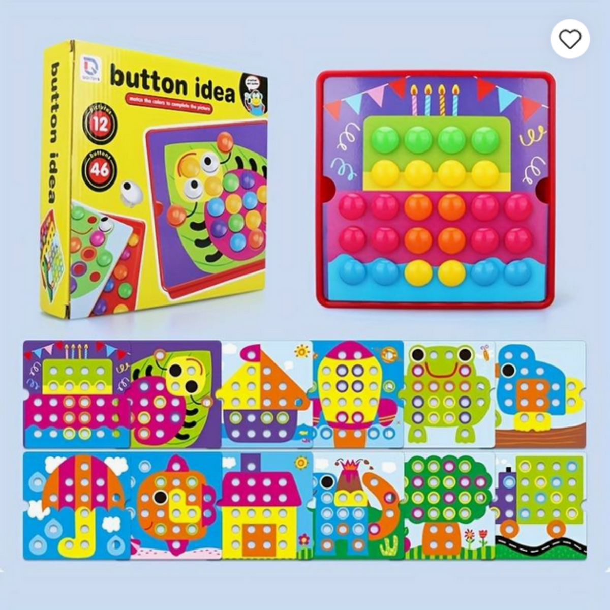 Steckerspiel mit 12 Vorlagen