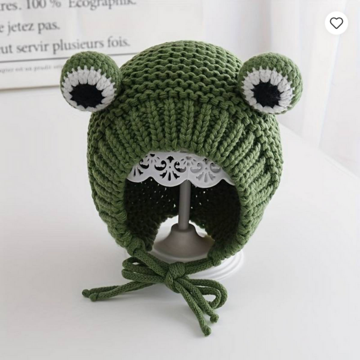 Bonnet grenouille vert fille/garçon