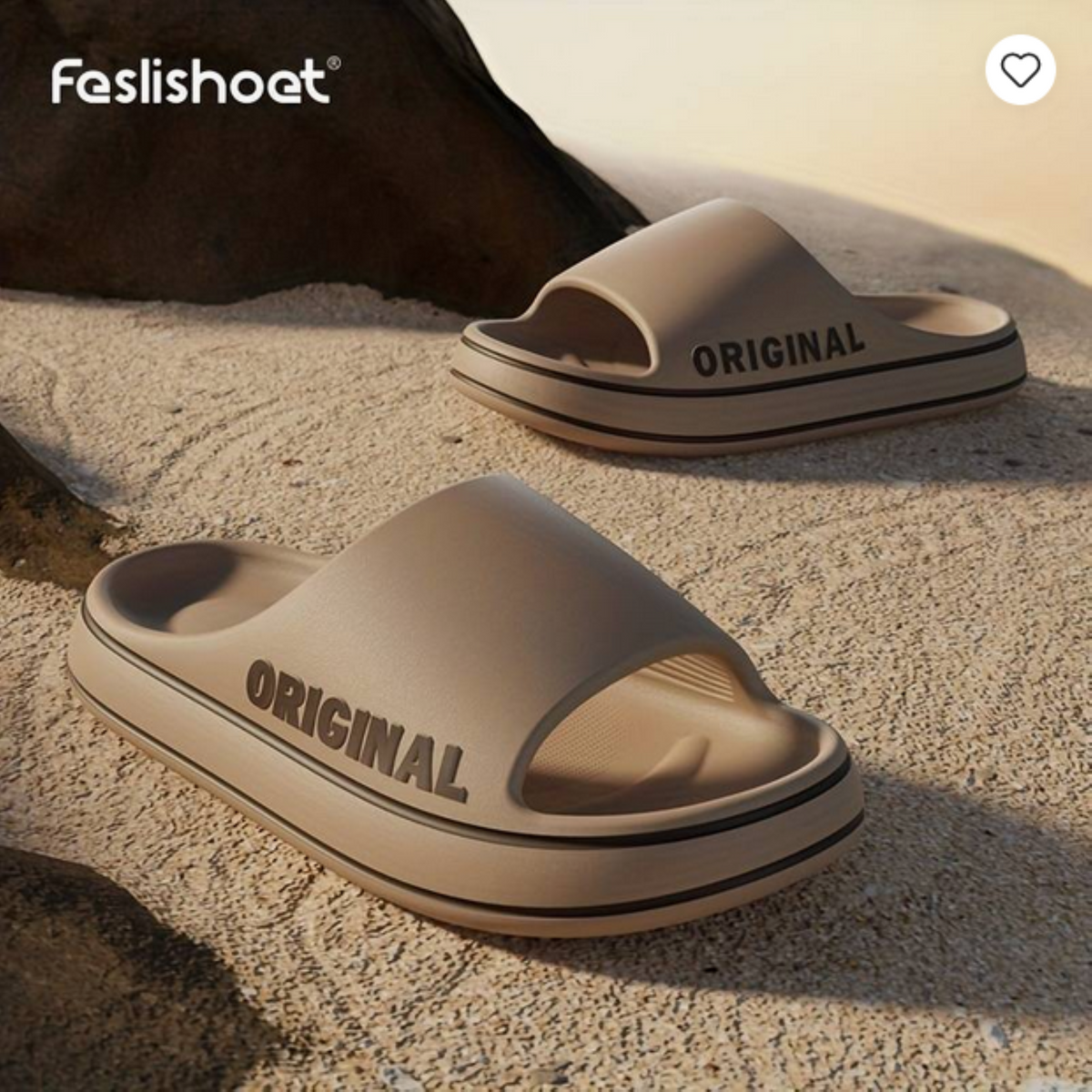 Trendy men&#39;s cloud shoes EVA material Black and Camel