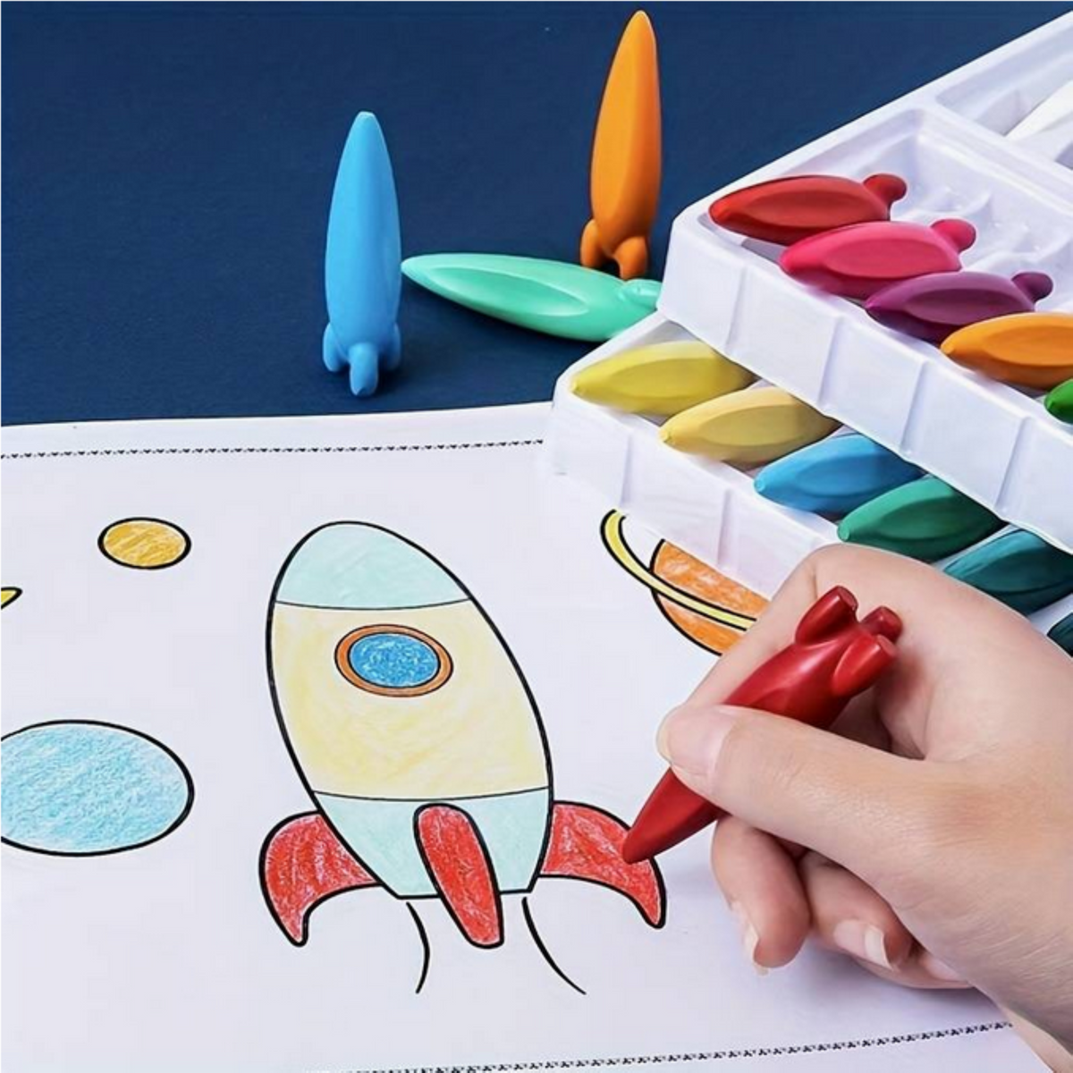Malstifte für Kinder ab 3 Jahren Raketenform