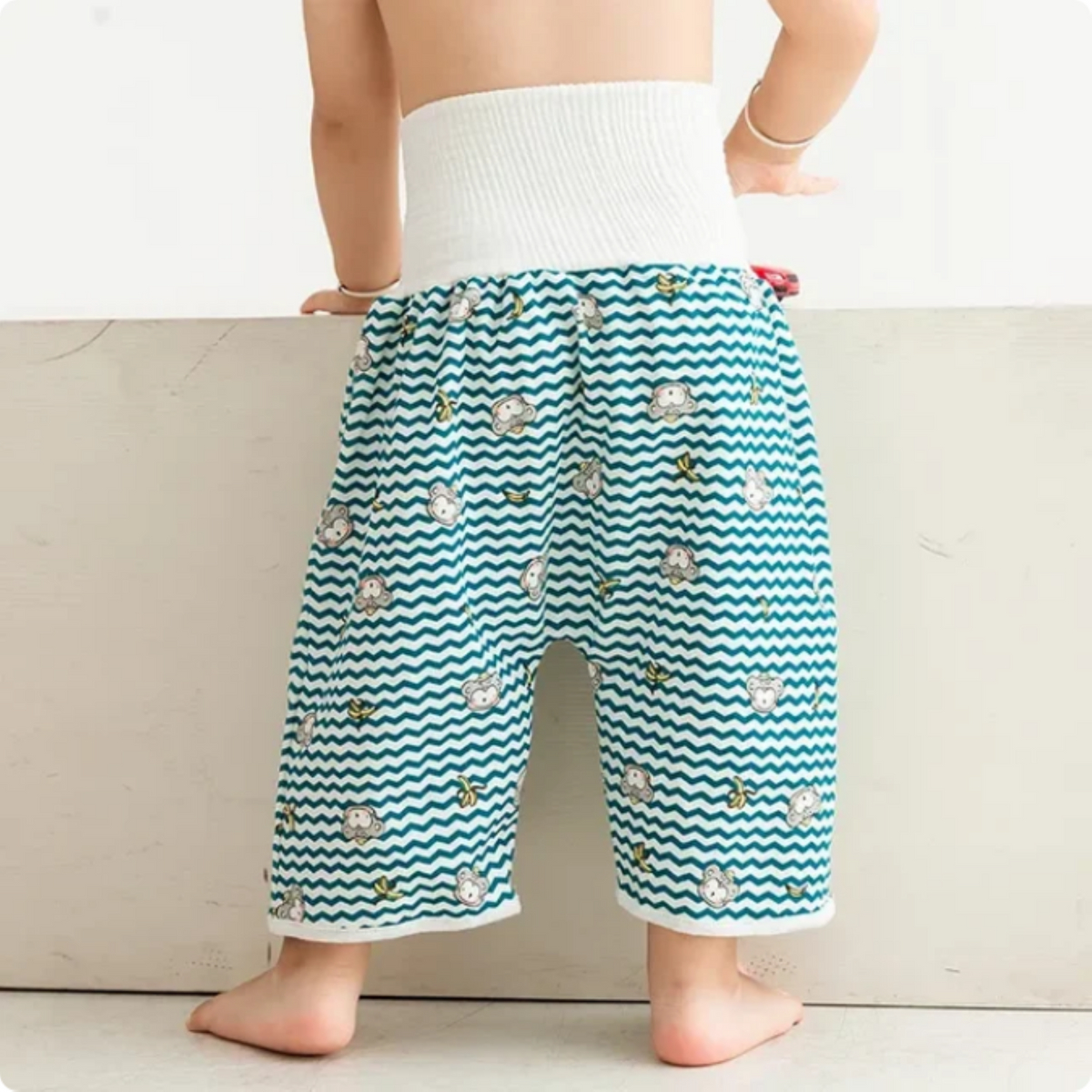 Diaper-free training pants/jumpsuit in 5 variations
