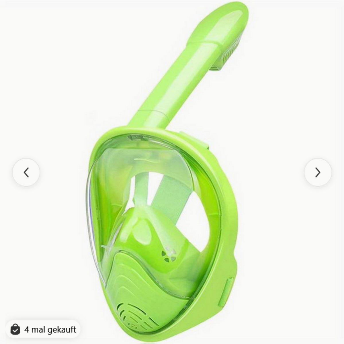 Masque complet XS vert clair pour la plongée sous-marine pour les enfants de 4 à 10 ans
